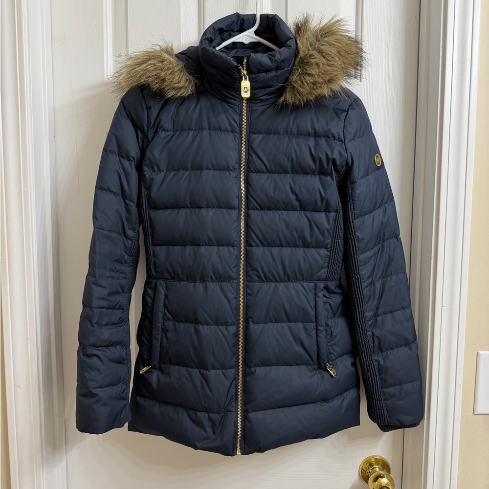 Michael Kors Women Faux Fur Down Jacket Petite Small